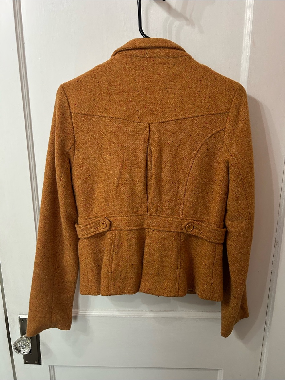 Fossil Mustard Wool-Blend Notch Collar Button Jacket View 4